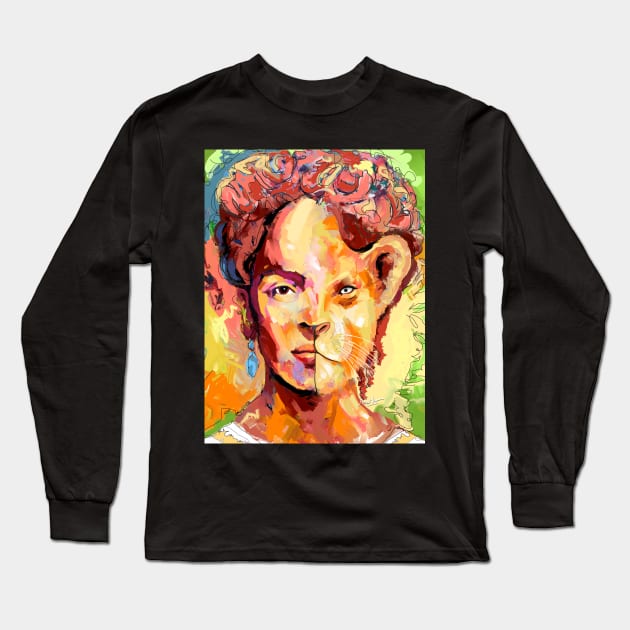 Frida Lioness Long Sleeve T-Shirt by mailsoncello